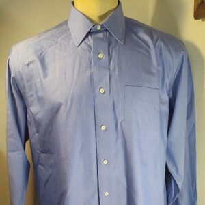 Brooks Brothers 346 Men's Classic Blue Dress Shirt 16-2/3 Large L Cotton